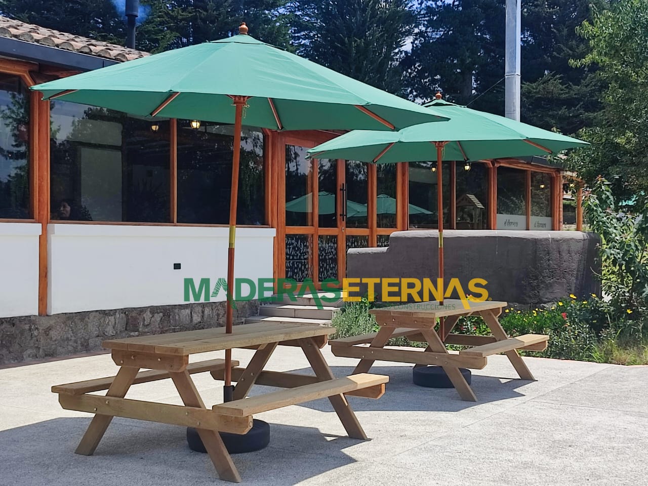 mesa de picnic en madera inmunizada para negocio, parques, jardines